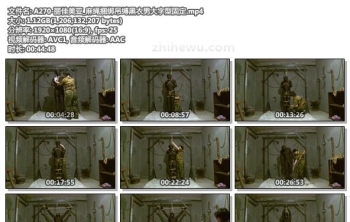 A270-丽佳美亚_麻绳捆绑吊缚黑衣男大字型固定